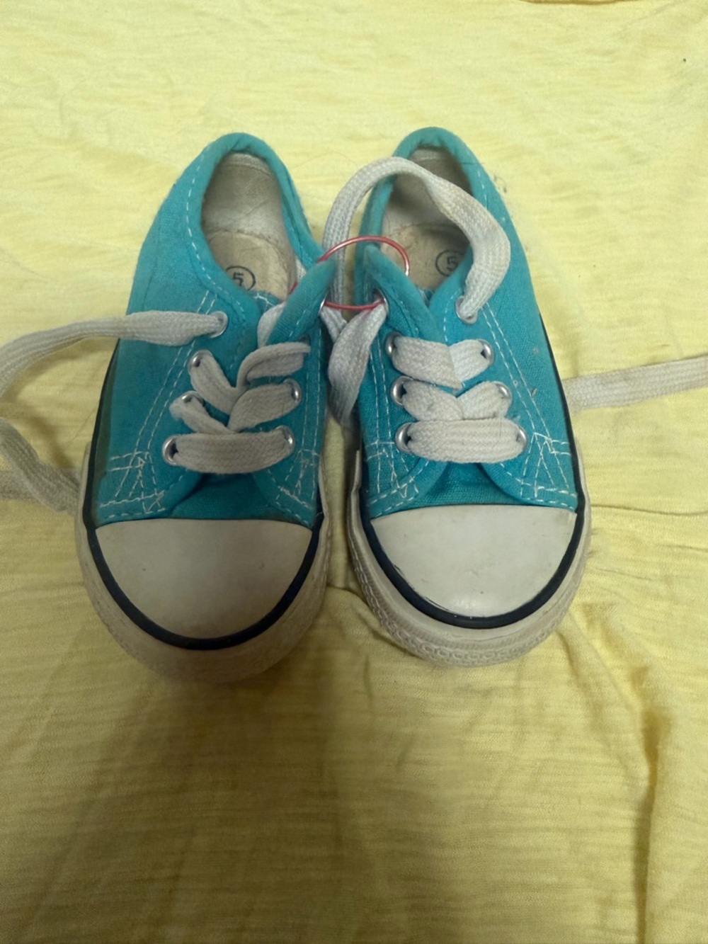 Kids Teal Canvas Lace-Up Sneakers